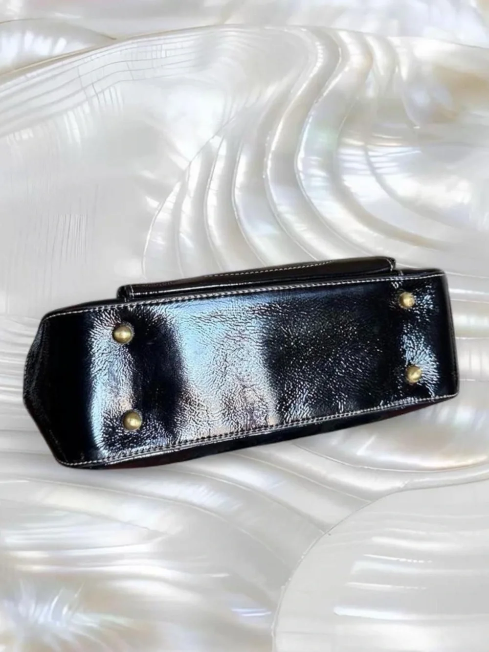 Vintage Perlina Leather Shoulder Purse